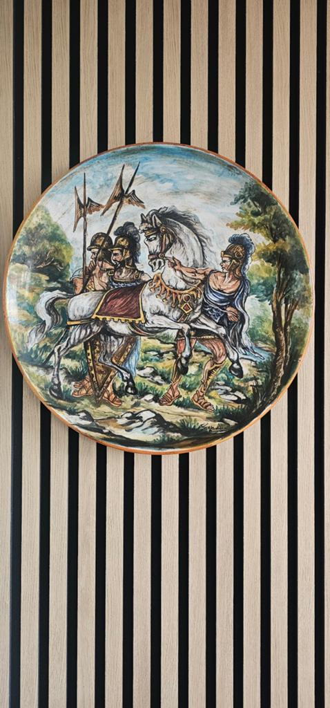Grote Italiaanse Urbino Maiolica Wandschaal Handgeschilderd, Verzenden