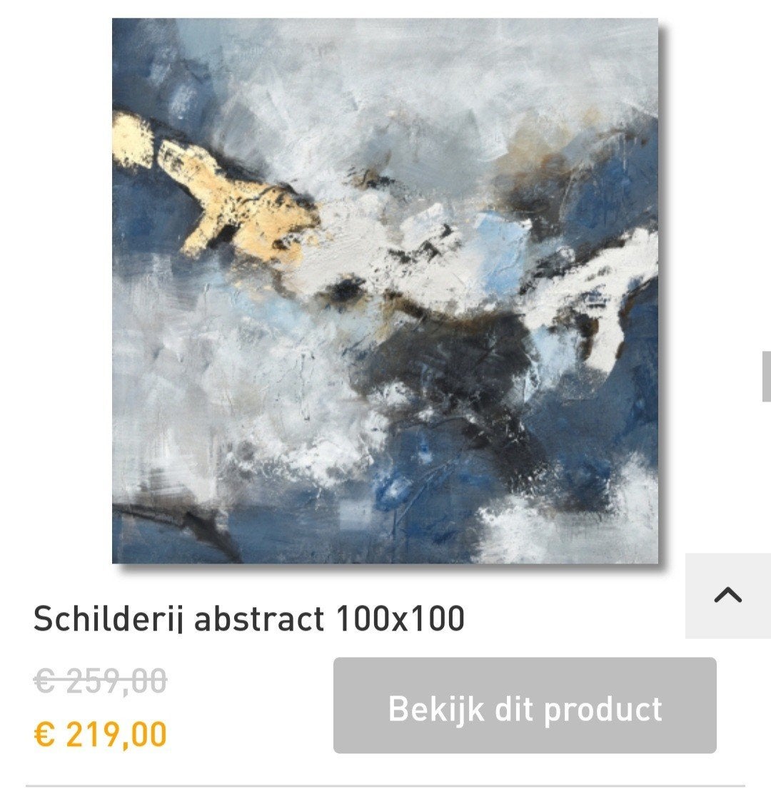 Handgeschilderde abstracte schilderijen (2x 100cm x 100cm), Ophalen