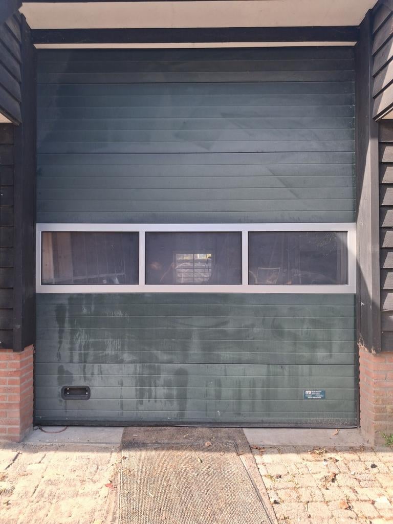 Gebruikte groene roldeur garagedeur met ramen, Ophalen, Gebruikt, Garagedeur, Schuifdeur