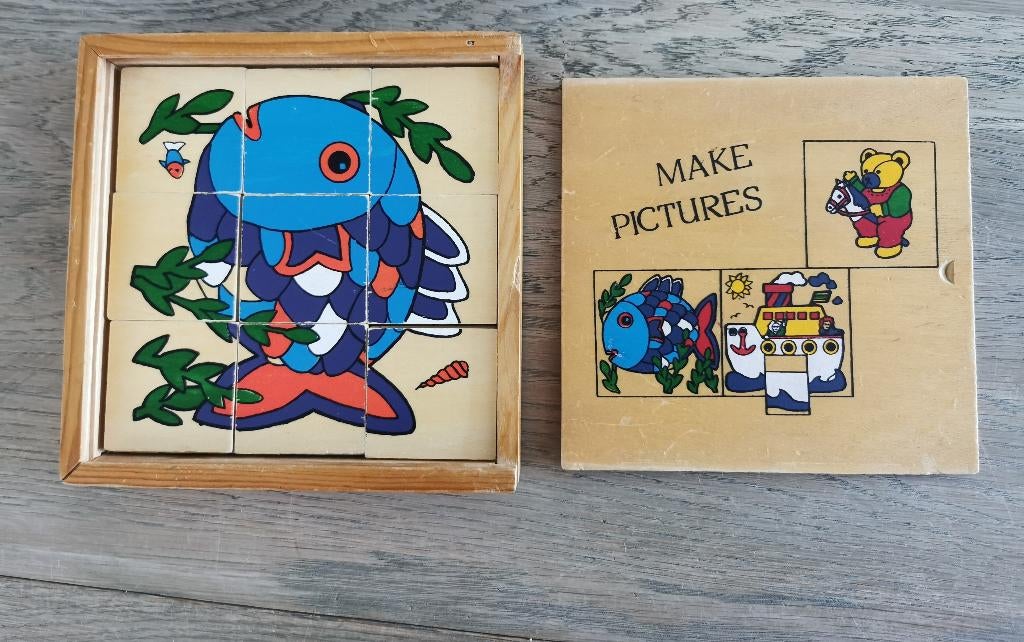 58 ;; 3 puzzels in de doos, Ophalen of Verzenden, Meer dan 50 stukjes, Gebruikt, 6 jaar of ouder