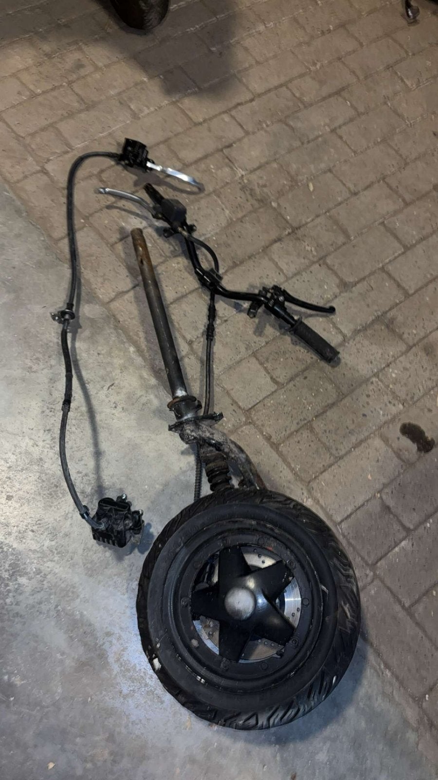 Vespa mono voorvork met wiel en remklauw, Ophalen of Verzenden, Gebruikt, Overige typen, Vespa