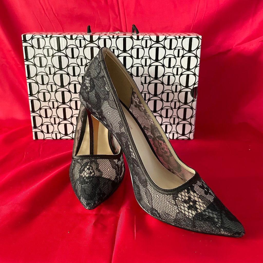 Tata Italia zwarte gaas pumps – maat 36, Zwart, Ophalen of Verzenden, Schoenen met hoge hakken, Tata Italia