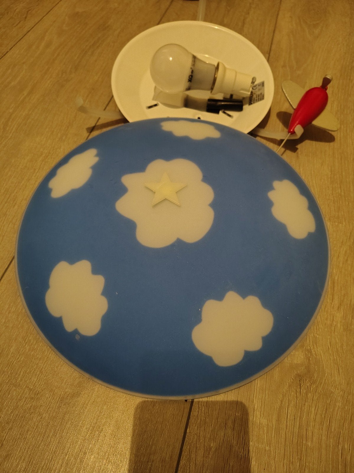 Philips Plafondlamp Kinderkamer - Blauw met Wolken, Gebruikt, Kunststof, Philips, E27 (groot)