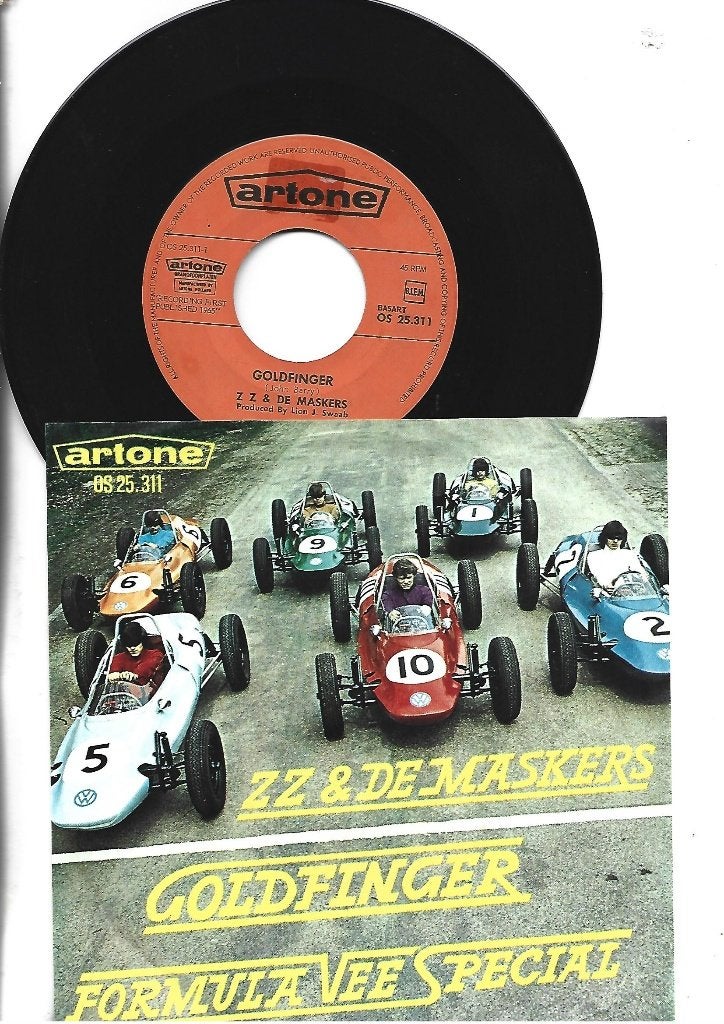 ZZ & DE MASKERS JAMES BOND SINGLE 7" GOLDFINGER 1965, 7 inch, Ophalen of Verzenden, Pop, Overige typen