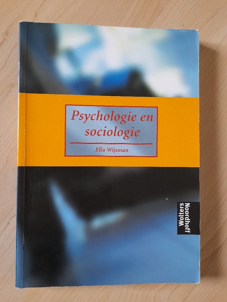 PSYCHOLOGIE EN SOCIOLOGIE  Ella Wijsman Basiscursus, Ophalen of Verzenden, Zo goed als nieuw, Overige niveaus, Nederlands