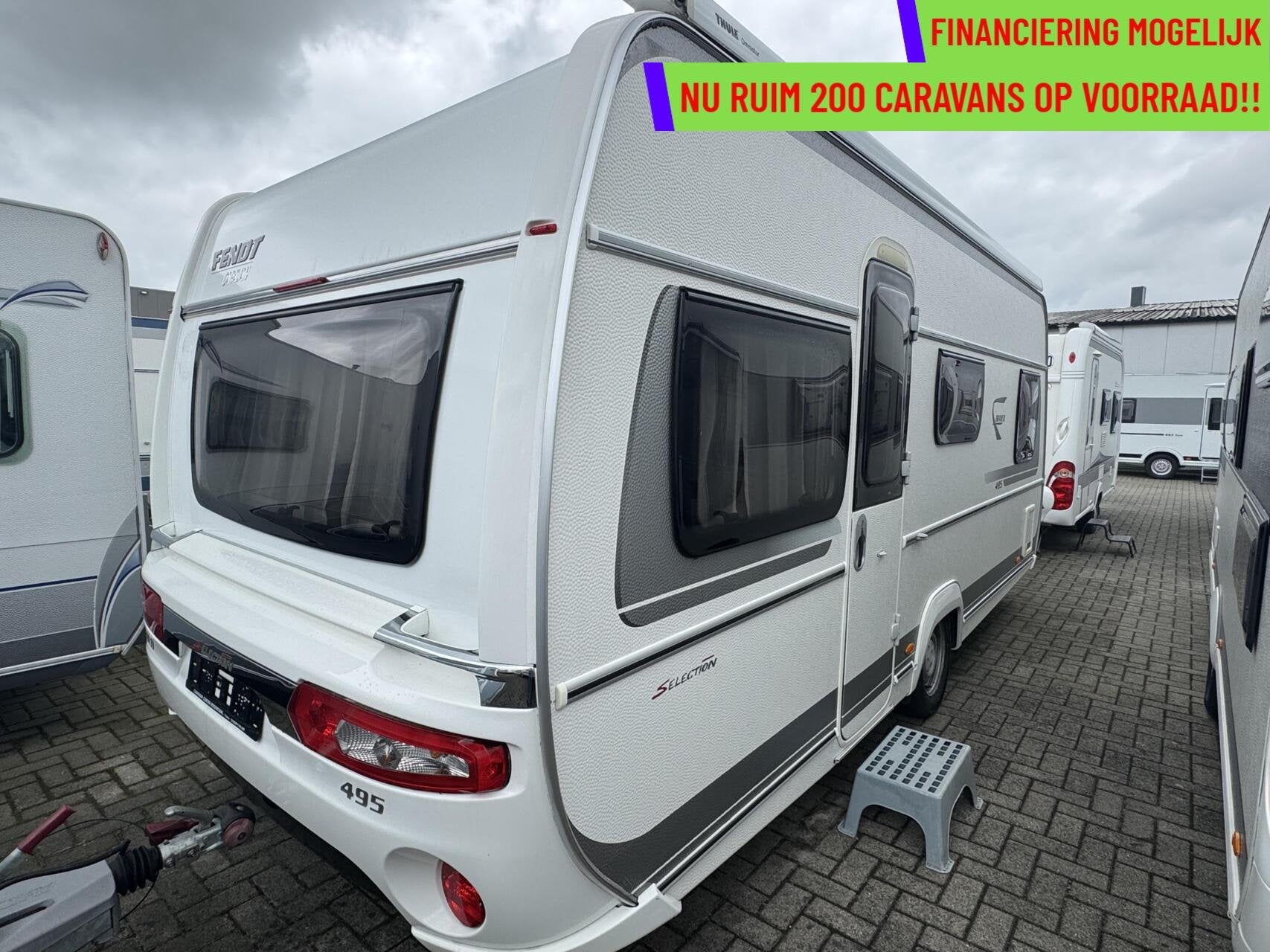 Fendt 495 SFB BIANCO SELECTION, FRANSBED, RONDZIT, MOVER,, Caravans en Kamperen, Caravans, Mover, Rondzit, 7 tot 8 meter, Bedrijf