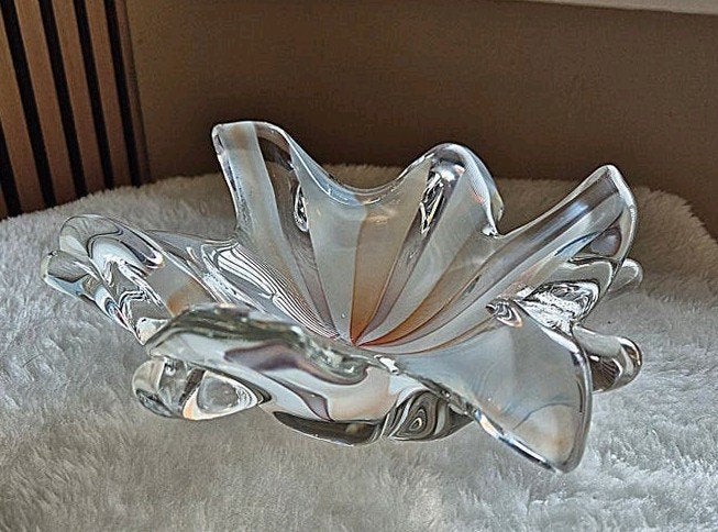 kristallen schaal / centerpiece schaal, Ophalen of Verzenden, Zo goed als nieuw, Rond, Glas