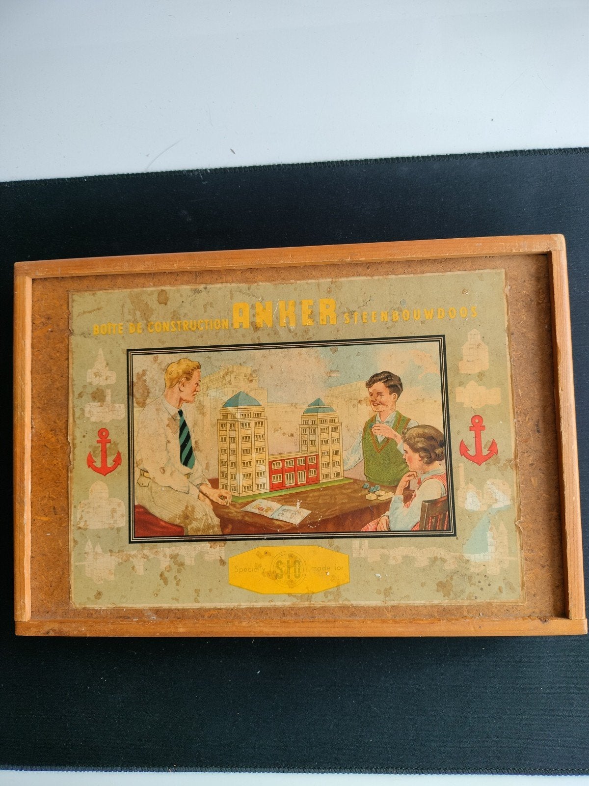 Antieke Anker steenbouwdoos. A 10, Antiek en Kunst, Ophalen of Verzenden