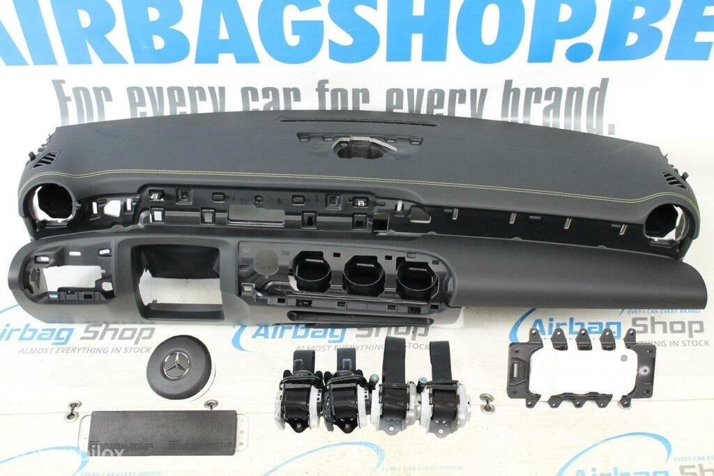Airbag set Dashboard met geel stiksel Mercedes A klasse W177, Gebruikt, Ophalen of Verzenden