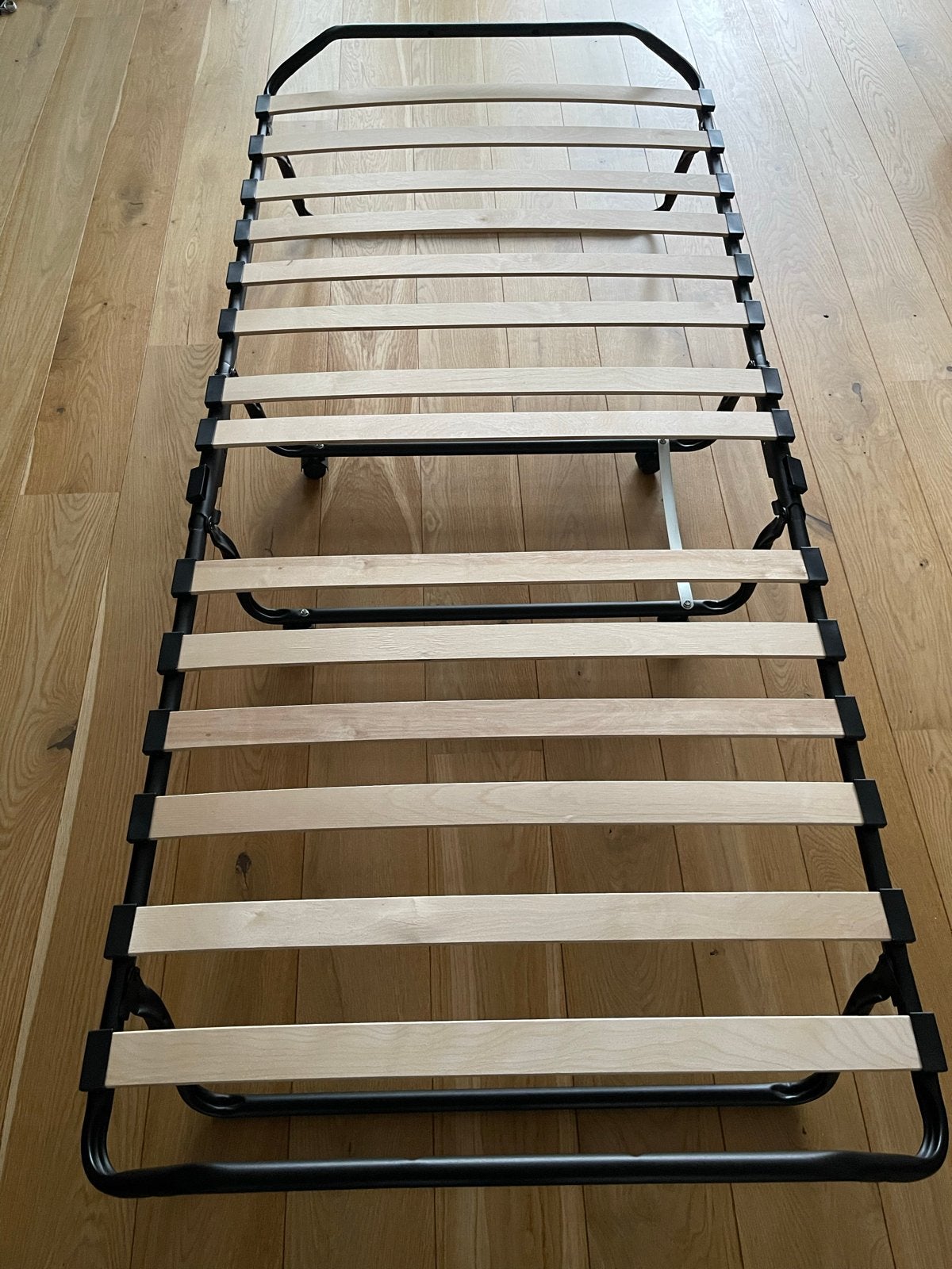 Opvouwbaar logeerbed met lattenbodem, Ophalen, Eenpersoons, Zwart, 80 cm