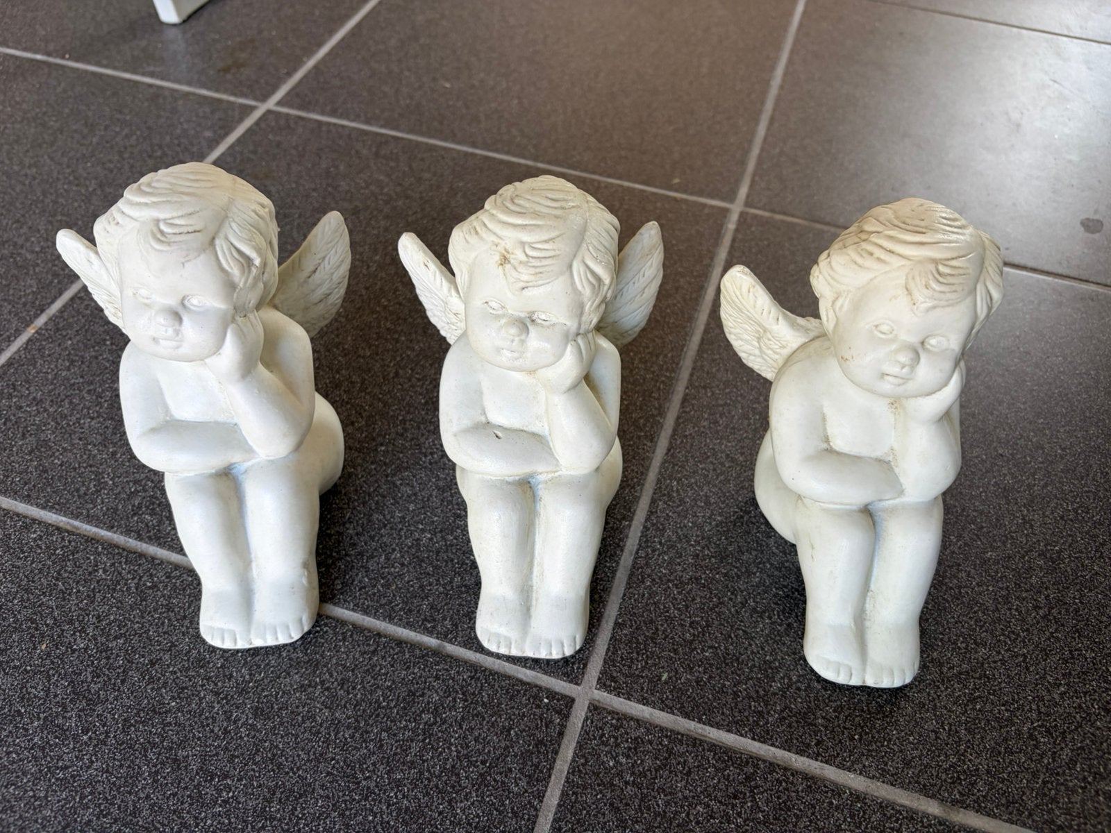 3 witte engeltjes / cherub beeldjes, Ophalen of Verzenden, Zo goed als nieuw, Dier