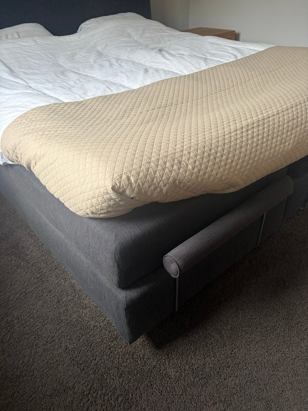 Swiss Sense boxspring verstelbaar met topper grijs, Ophalen, Gebruikt, Tweepersoons, 180 cm