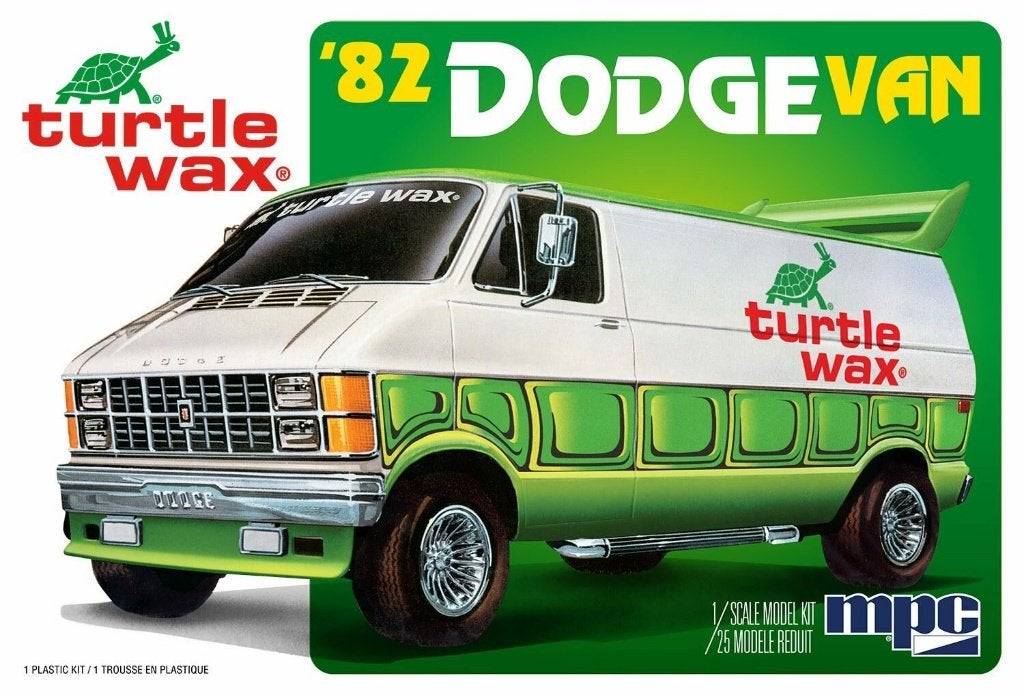 Mpc 1:25 1982 Dodge Van Custom Turtle Max, Overige merken, Auto, Verzenden, 1:32 tot 1:50