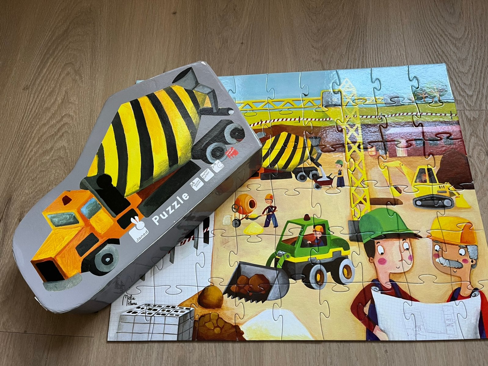Janod puzzel bouwplaats, Ophalen of Verzenden, Zo goed als nieuw, Jongen of Meisje