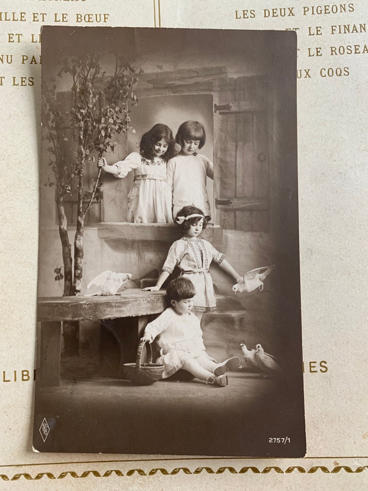 1917 Vier kindjes met duiven (SL), Verzamelen, Ophalen of Verzenden, Voor 1920, Gelopen, Kinderen