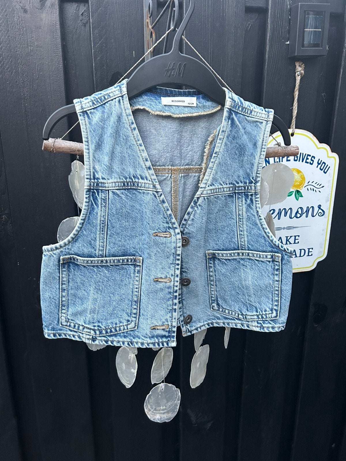 Reserved gilet maat 152 blauw, Ophalen of Verzenden, Zo goed als nieuw, Meisje, Jas