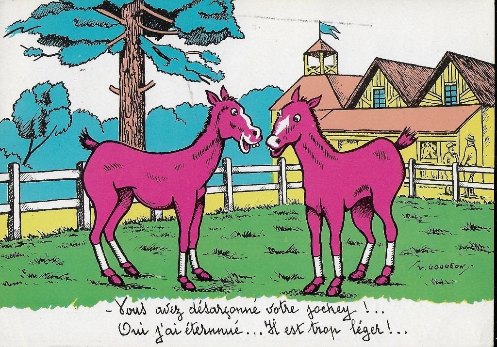 ansichtkaart jij hebt je jockey verloren hij was te licht, Ophalen of Verzenden, Voor 1920, Gelopen