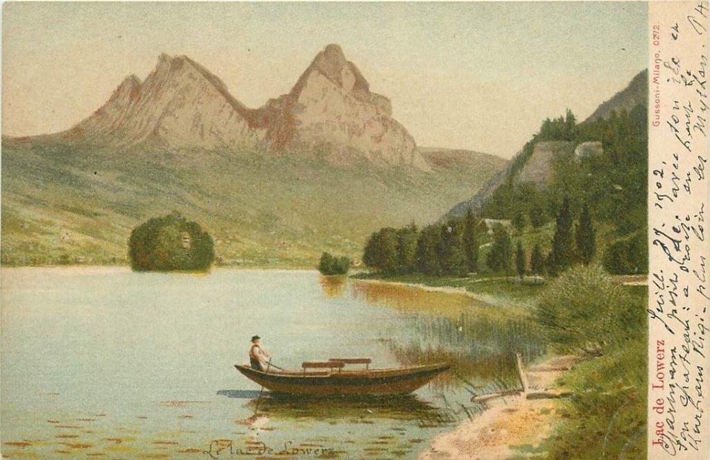 381-196-027 Lac de Lowerz, Verzamelen, Ansichtkaarten | Buitenland, Overig Europa, Voor 1920, Verzenden