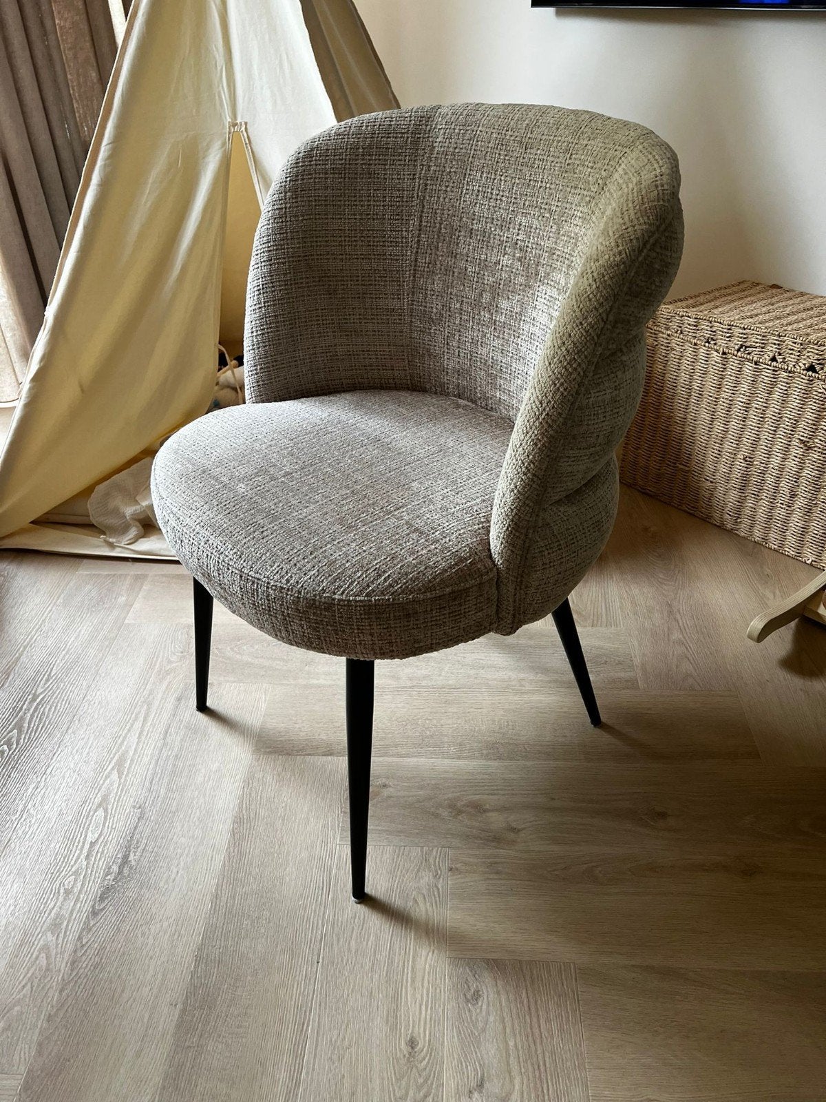 6 x eetkamerstoelen velvet beige/taupe, zo goed als nieuw, Huis en Inrichting, Stoelen, Ophalen, Overige kleuren, Zo goed als nieuw