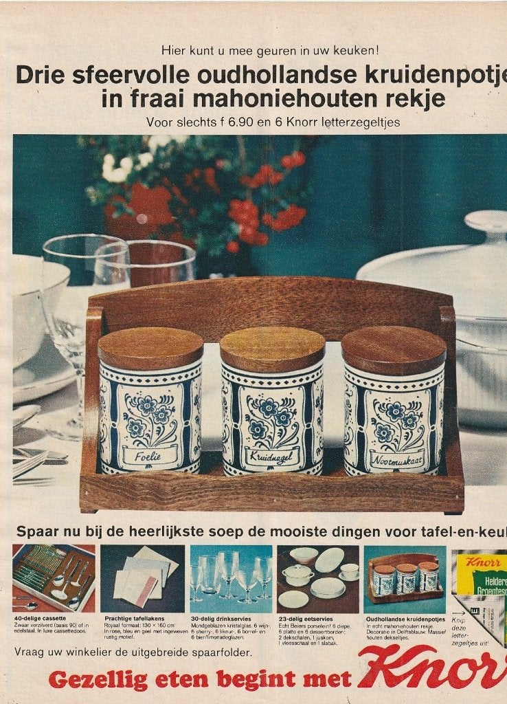 Retro reclame 1967 Knorr groentesoep & kruidenpotjes, Verzamelen, Verzenden, Overige typen
