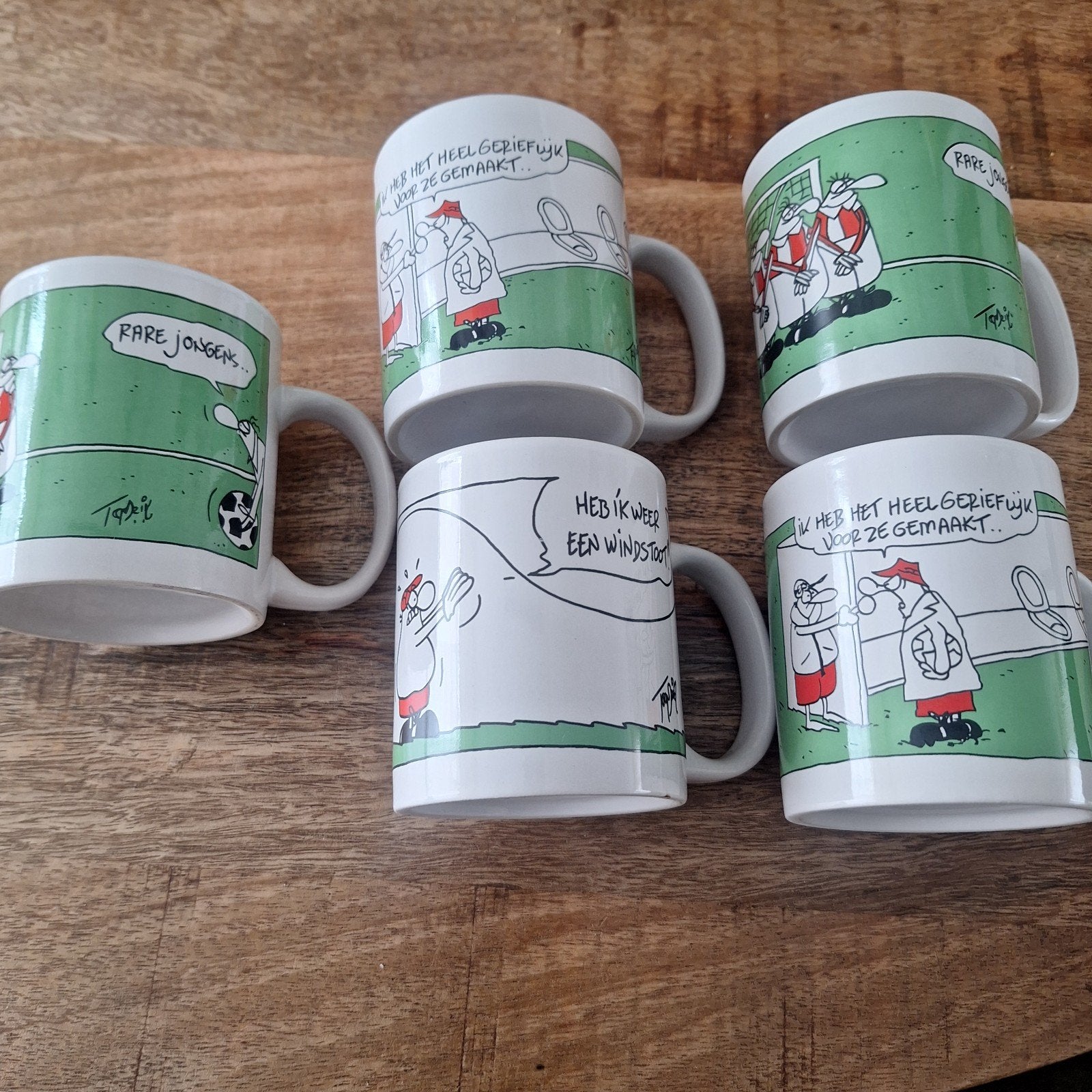 5 Toon van driel mokken met grappige teksten, Overige merken, Keramiek, Zo goed als nieuw, Modern