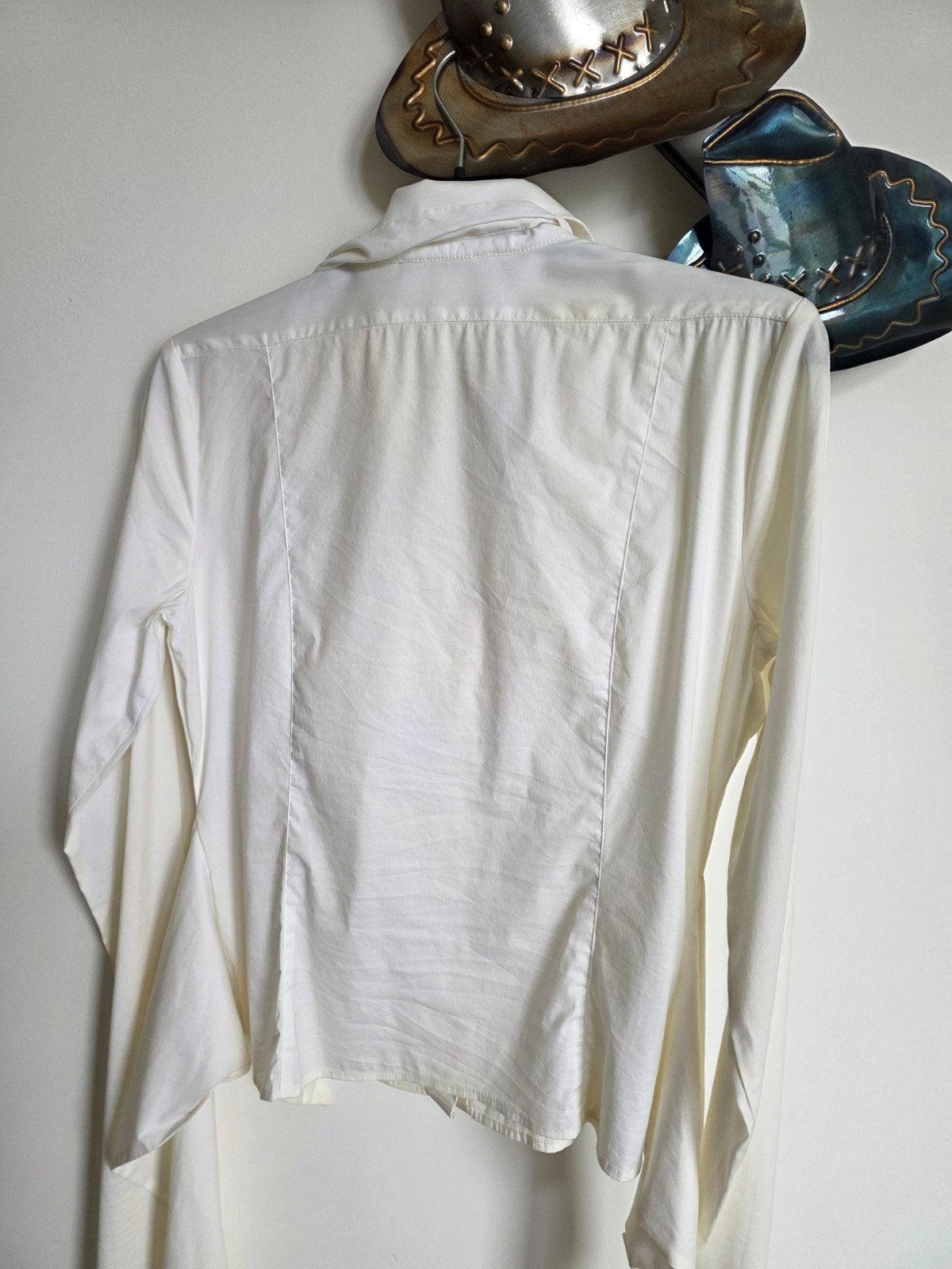 Witte blouse met strikdetail, Kleding | Dames, Blouses en Tunieken, Sara Pacini maat 2, Wit, Ophalen of Verzenden, Maat 36 (S)