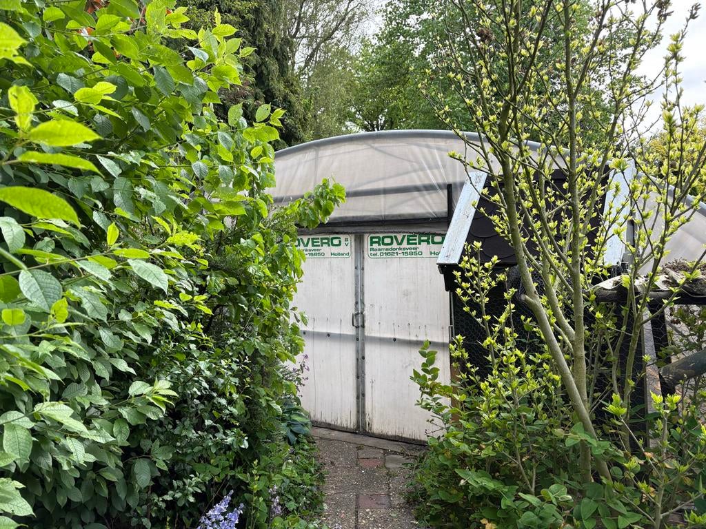 Rovero Tunnelkas compleet met folie en kweektafels 6,3x10m, Tuin en Terras, Kassen, Gebruikt, Folie, Kweekkas, Ophalen