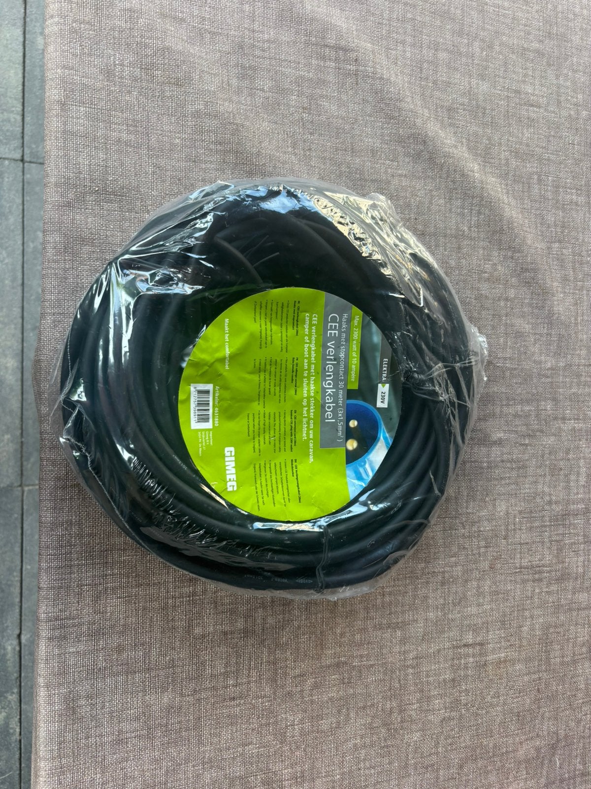 Caravan/boot verlengkabel 30 meter ( nieuw ), Ophalen of Verzenden, Zo goed als nieuw, Kabel of Snoer