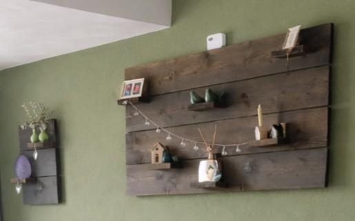 Wandbord steigerhout, Huis en Inrichting, Woonaccessoires | Wanddecoraties, Ophalen, Gebruikt, Hout, Bruin