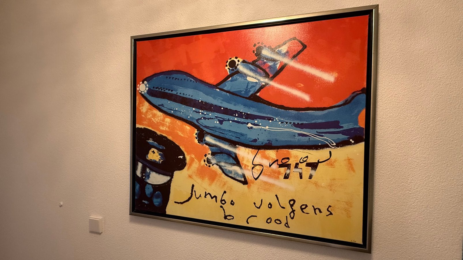Herman Brood Art Print op linnen ‘Jumbo volgens’ Brood’,, Antiek en Kunst, Ophalen, Abstract, Gelimiteerde oplage, Overige materialen