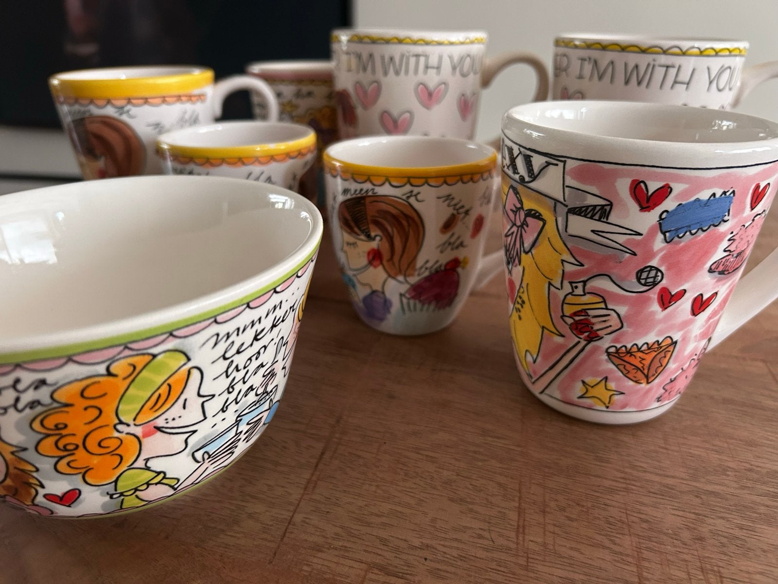 Blond Amsterdam servies: mokken en kommetjes, Gebruikt, Keramiek, Ophalen of Verzenden, Kom(men)