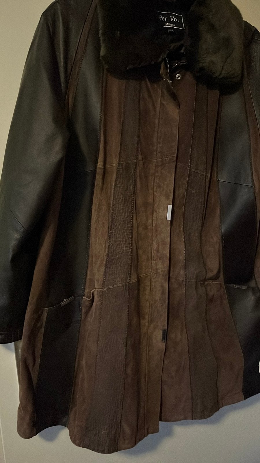Prachtige leder jas voor dames maat 3xl , merk per voi, Ophalen of Verzenden, Gedragen, Maat 46/48 (XL) of groter, Bruin