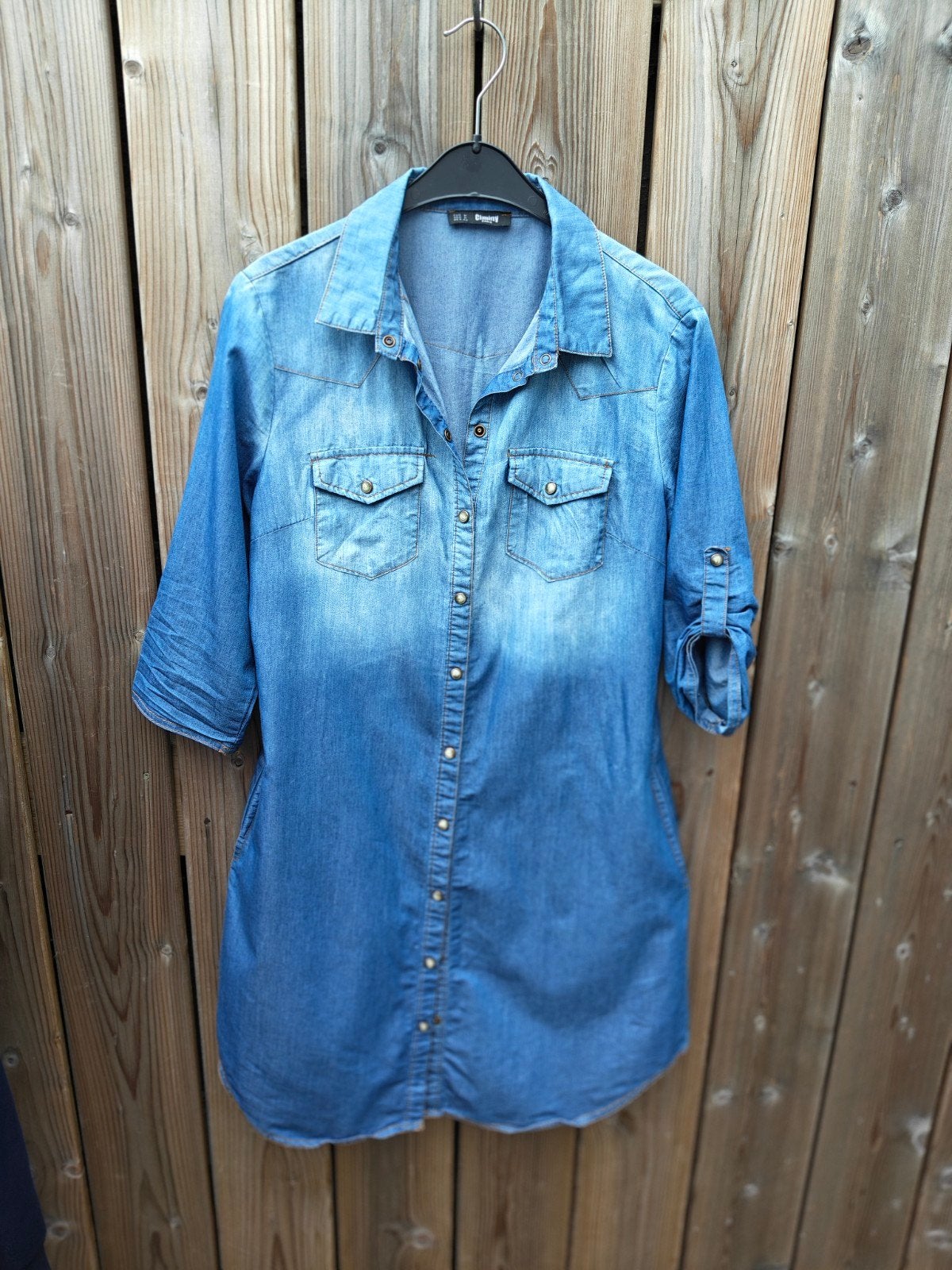 Ciminy Paris Denim Jurk/Tuniek Maat M, Maat 38/40 (M), Blauw, Ciminy Paris, Ophalen of Verzenden