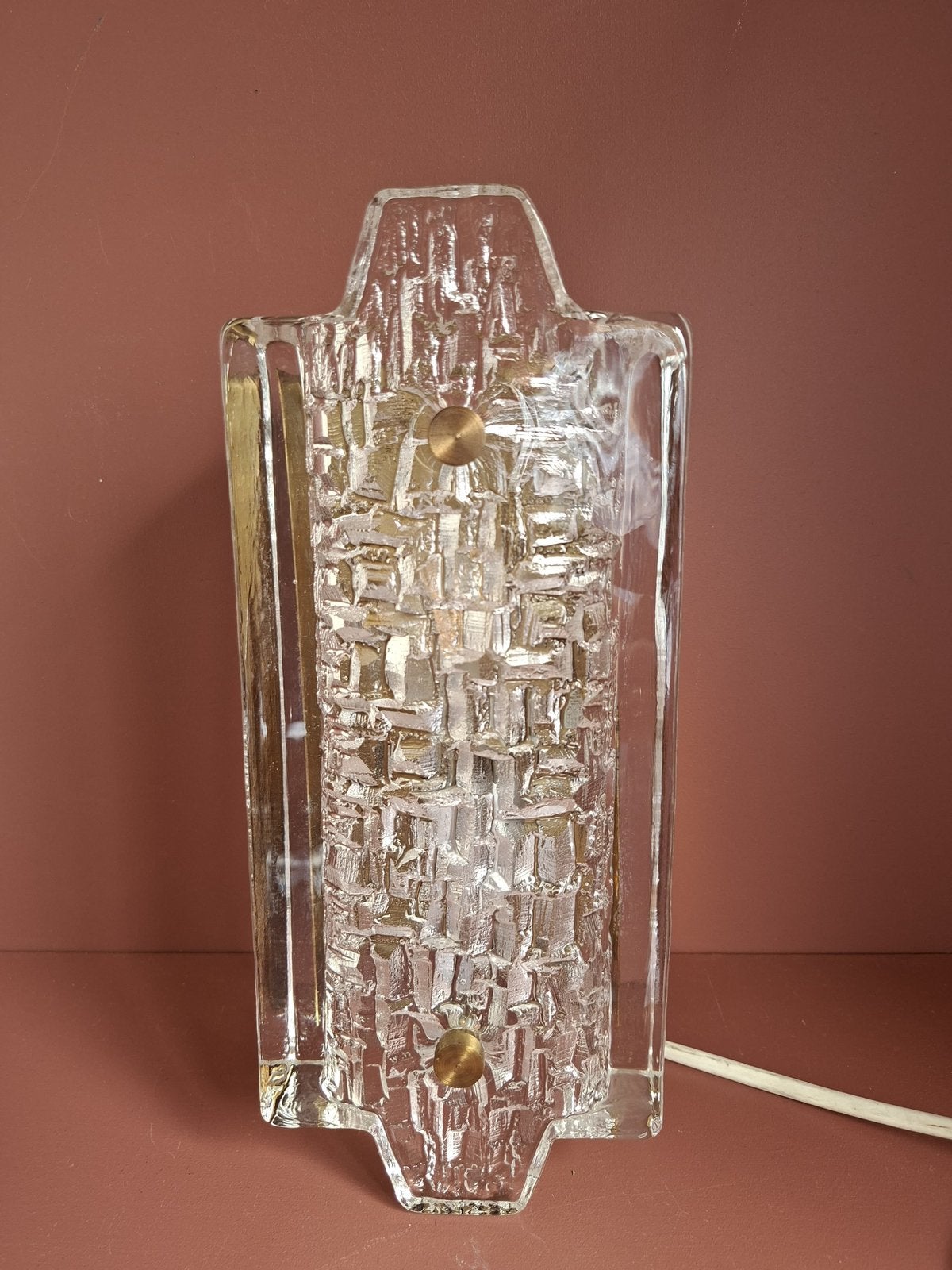 Vintage IJglas Wandlamp Zweden, Ophalen of Verzenden, Zo goed als nieuw, Glas