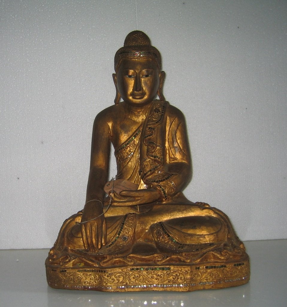 Zittende Boeddha uit Thailand  -  8093, Ophalen, Hout