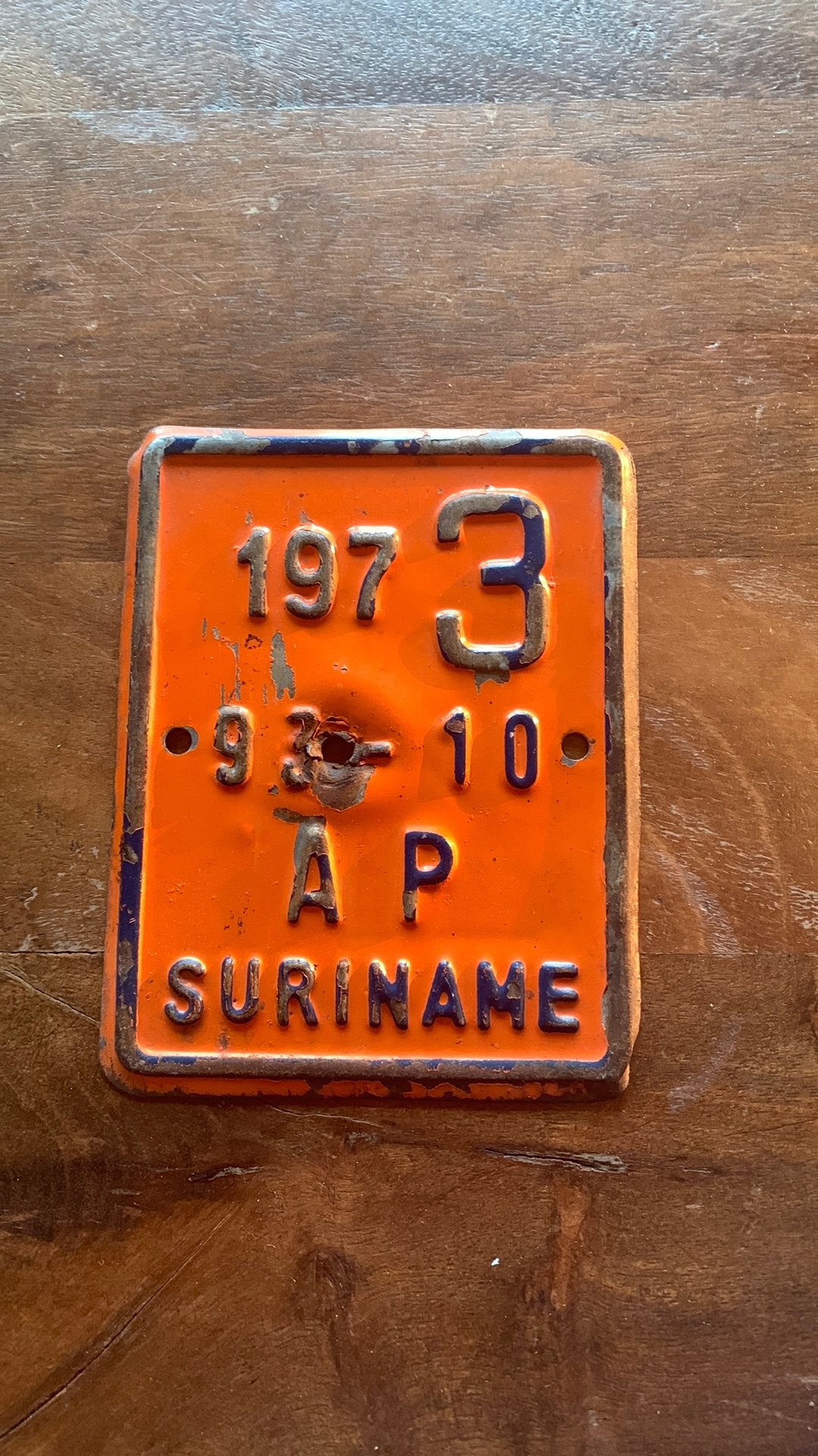 Toevoeging kentekenplaat Suriname 1973, Verzamelen, Automerken, Motoren en Formule 1, Ophalen of Verzenden, Gebruikt, Auto's