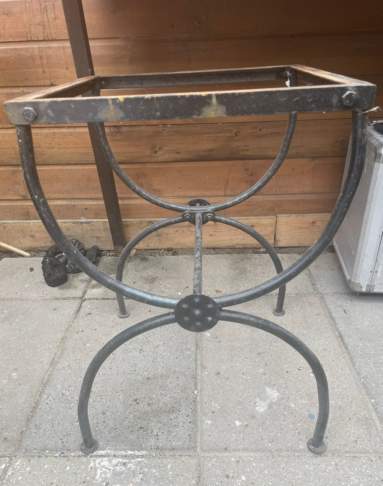 Vintage onderstel tafel, Ophalen of Verzenden, Zo goed als nieuw, Rechthoekig, Hout
