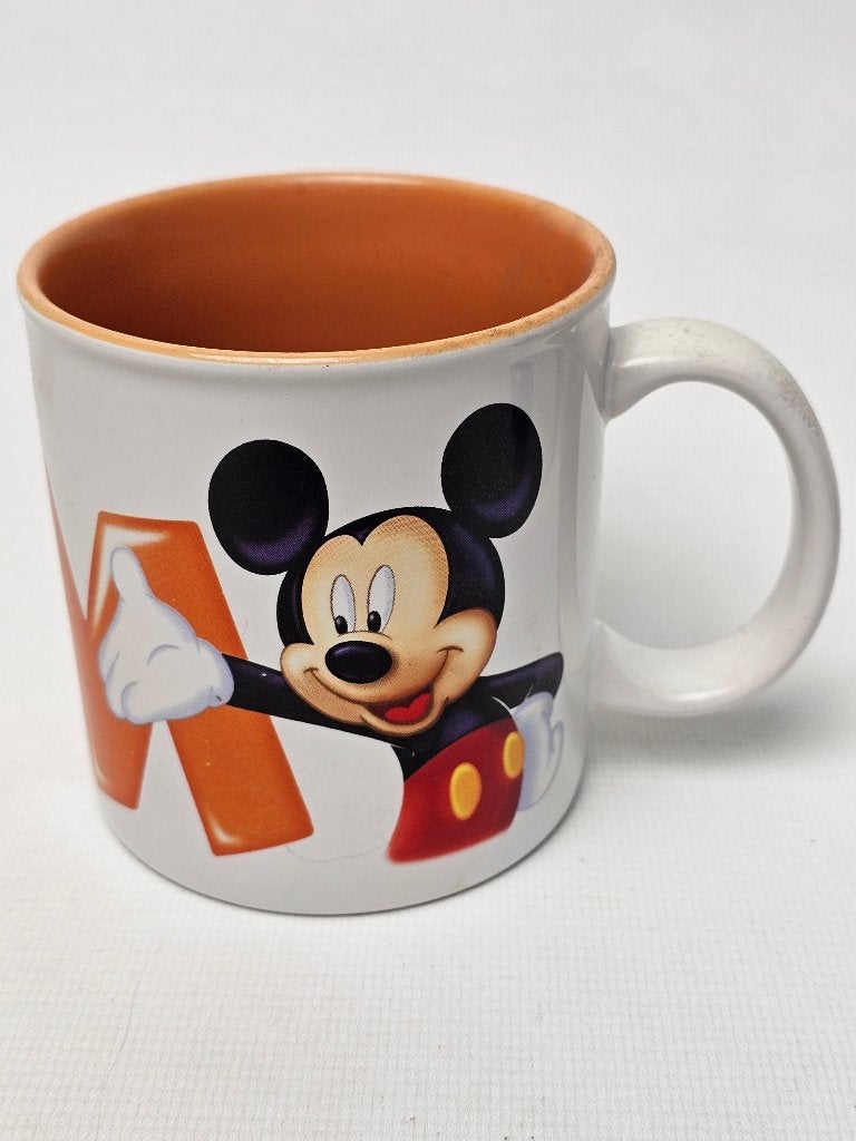 # Disneyland Mok - Mickey Mouse & Letter M, Gebruikt, Overige stijlen, Aardewerk, Mok