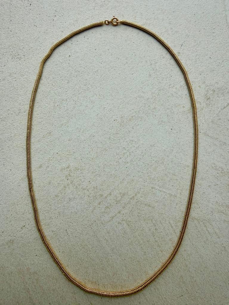 18 karaat gouden ketting palm schakel 750 16.33 gram 50cm, Ophalen of Verzenden, Gebruikt, Geel, Goud