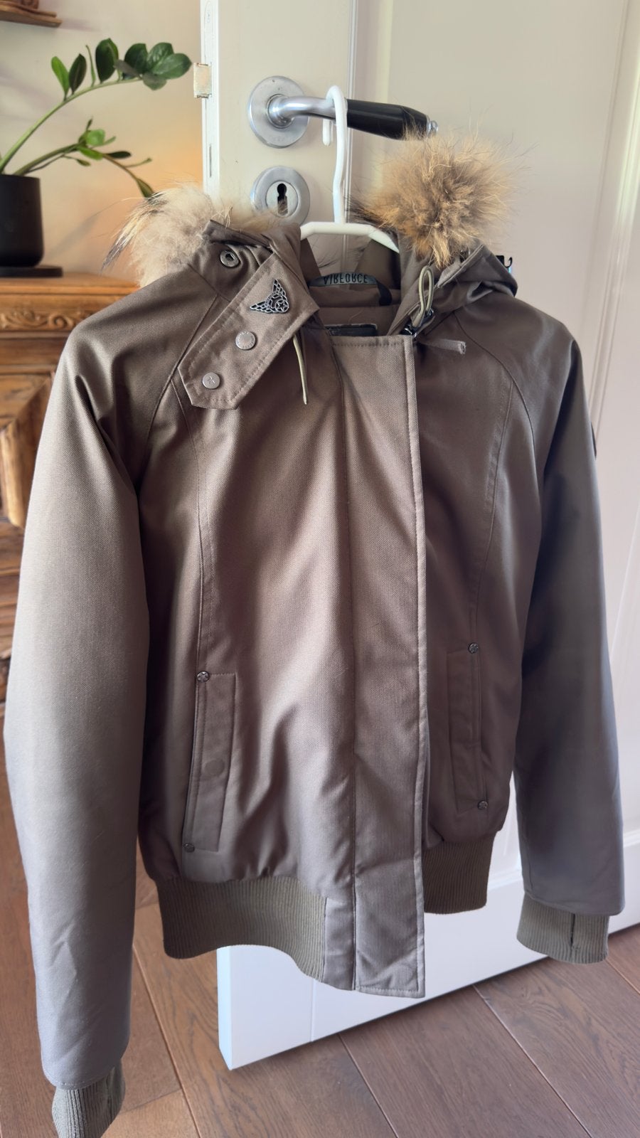 Airforce winterjas met bontkraag - Maat S, Ophalen of Verzenden, Zo goed als nieuw, Maat 36 (S), Bruin