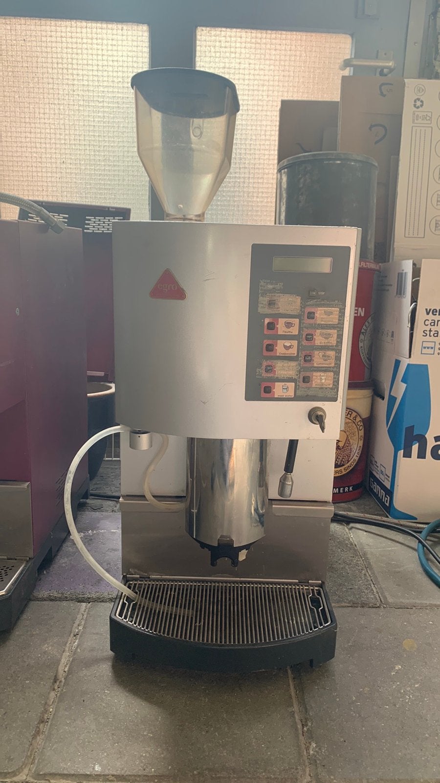 Egro, professionele espresso machine., Espresso apparaat, 10 kopjes of meer, Koffiebonen, Niet werkend