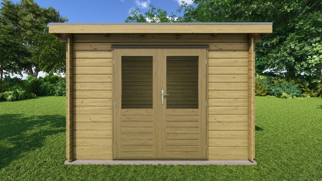 Fonteyn Basicline Tuinhuis jasmijn 300x250cm - Keteldruk, 200 tot 400 cm, Blokhut, Nieuw, Zonder ramen