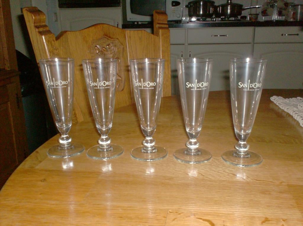 Set van 5 nieuwe san d,oro glazen, Verzamelen, Ophalen of Verzenden, Nieuw, Overige typen