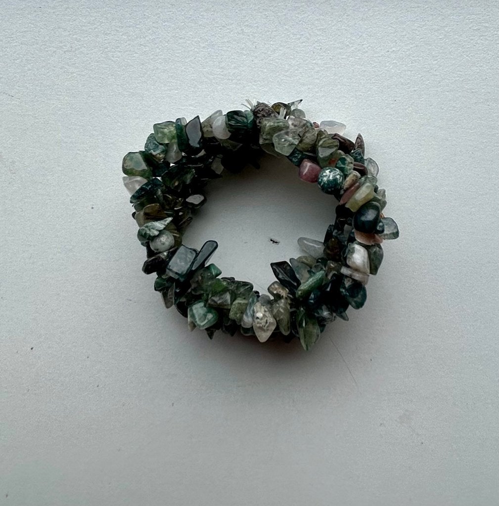 Armband Mosagaat & Indiase Agaat., Ophalen of Verzenden, Nieuw, Groen, Overige materialen