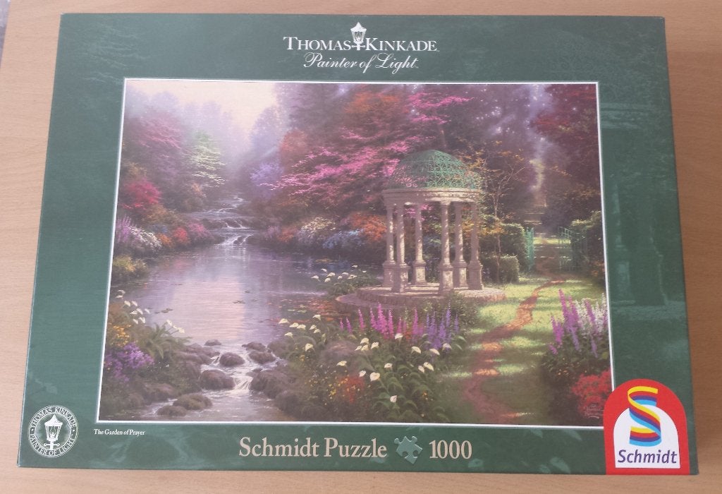 Puzzel Aan de Dijk - Thomas Kinkade - Schmidt - 1000 st., Ophalen of Verzenden, 500 t/m 1500 stukjes, Gebruikt, Legpuzzel