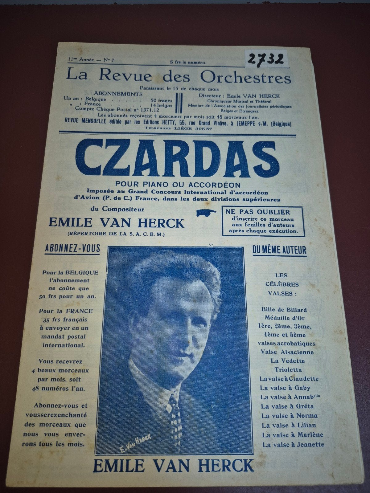 Czardas bladmuziek voor piano of accordeon, Muziek en Instrumenten, Bladmuziek, Ophalen of Verzenden