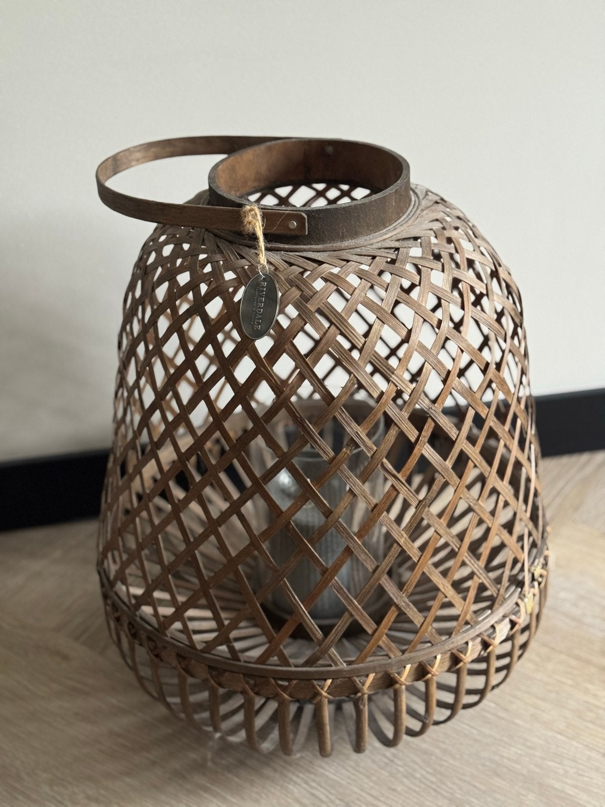 Groot Riverdale windlicht - 80cm hoog, Ophalen, Bruin, Natuurlijk materiaal, Zo goed als nieuw