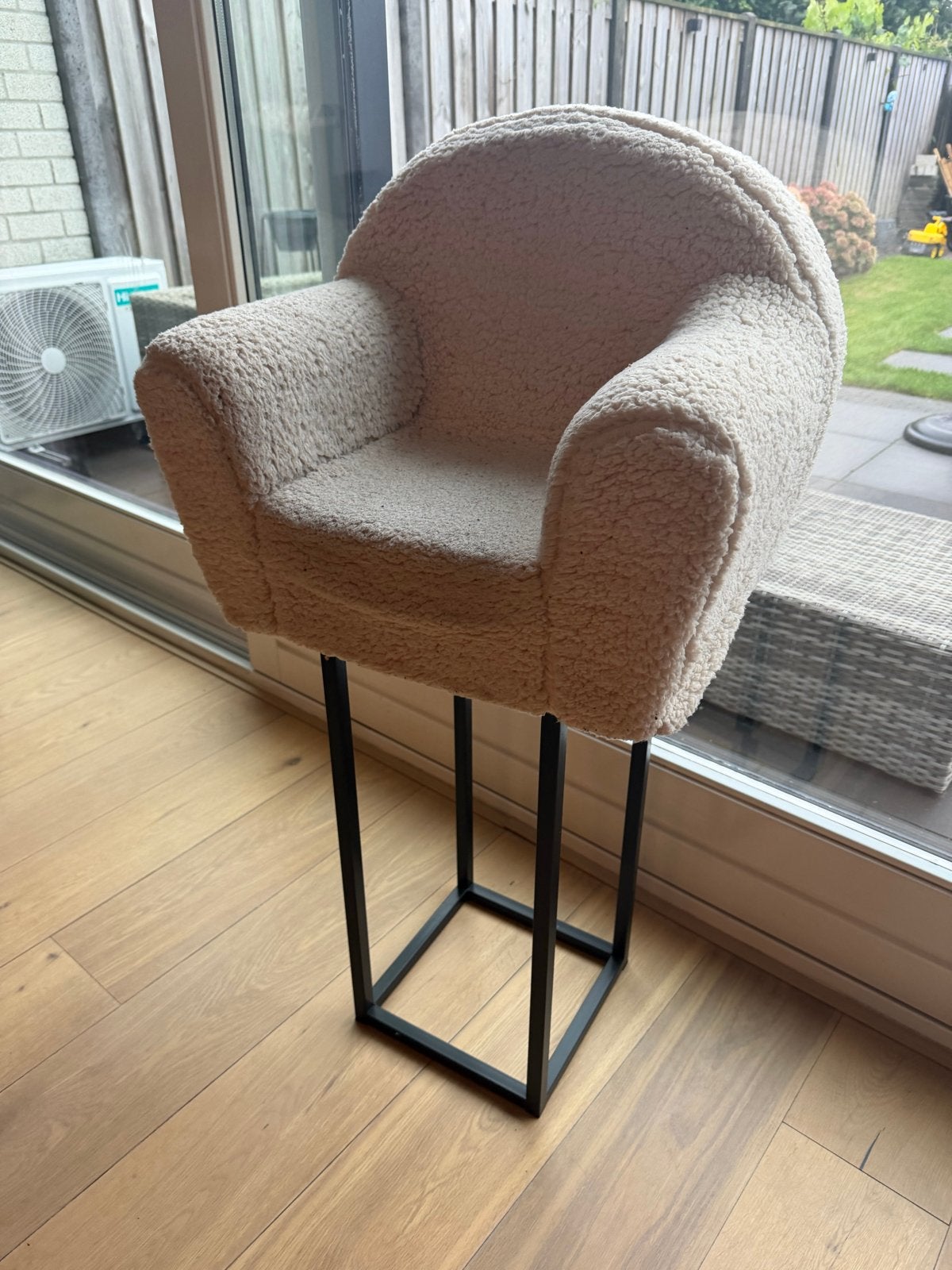 teddy stof loungestoeltje, Ophalen, Zo goed als nieuw, Metaal, 90 cm of meer