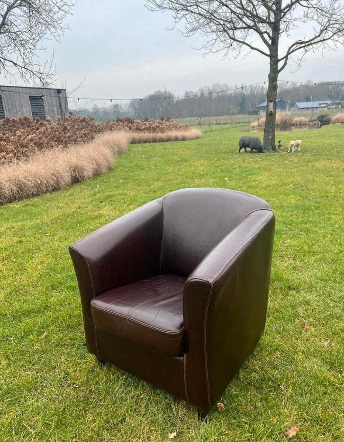 Leren clubfauteuil meeneemprijs €99, Huis en Inrichting, Ophalen, Zo goed als nieuw, 75 tot 100 cm, 50 tot 75 cm