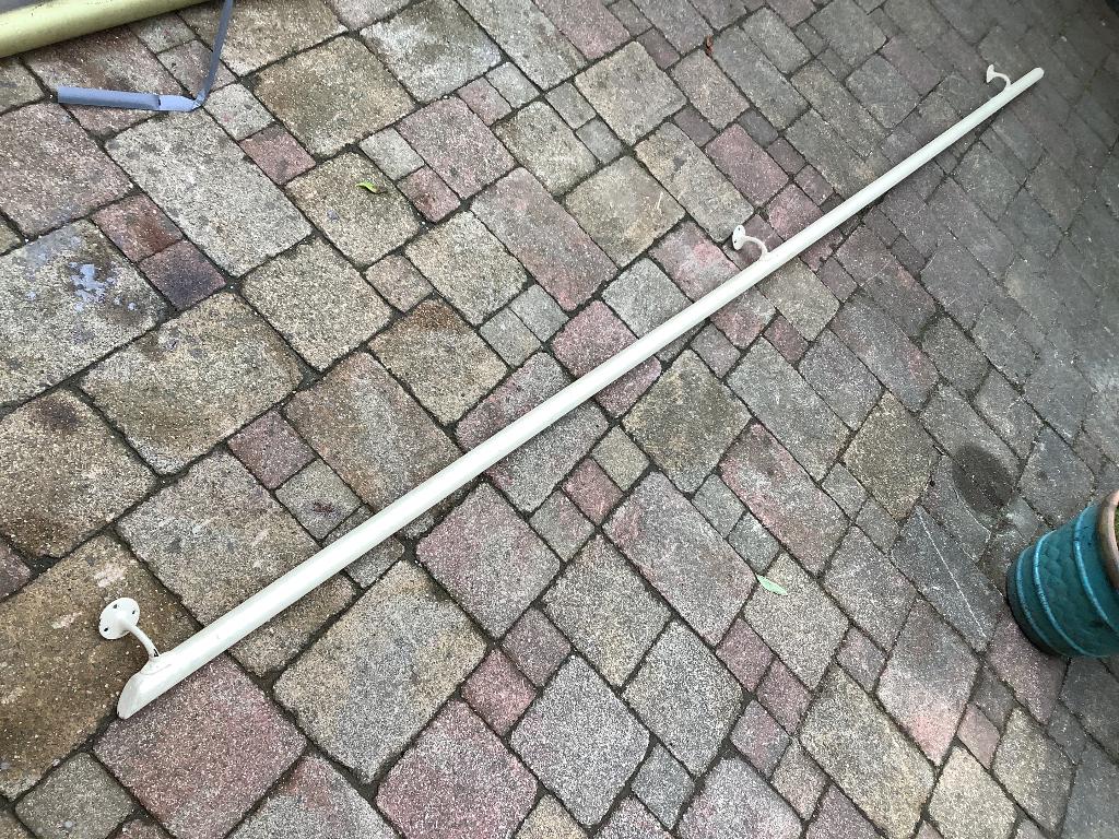 Houten trapleuning met 3 steunen, 3,5 meter lang, Ophalen, Gebruikt, 2 tot 4 meter